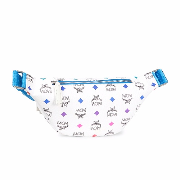 NWT $625 MCM Logo-Print Leather Belt Bag - Picture 2 of 11